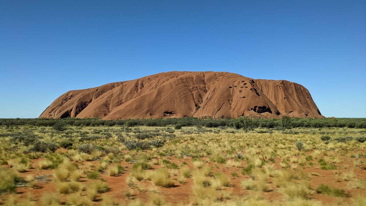 Uluru from a distance.