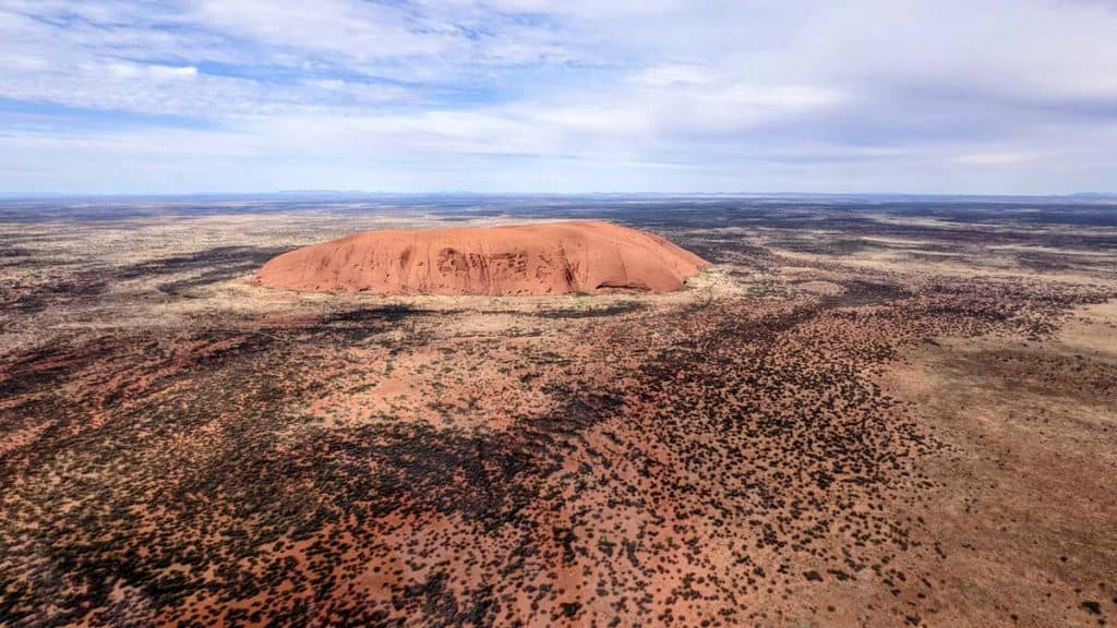 Aerial view of Uluru.