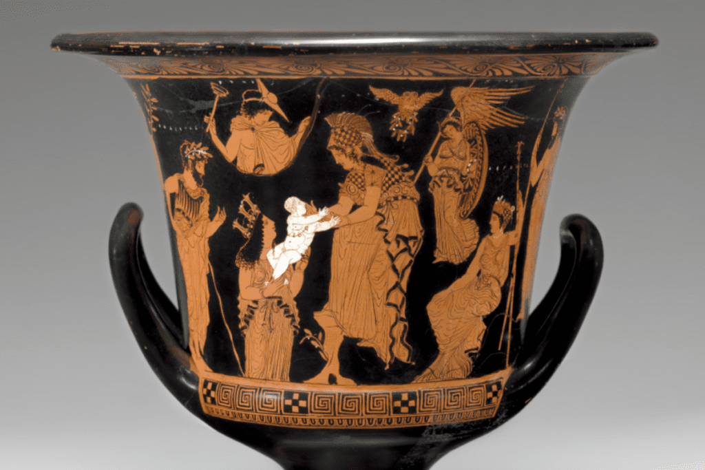 Ancient Greek mixing bowl depicting Gaia.