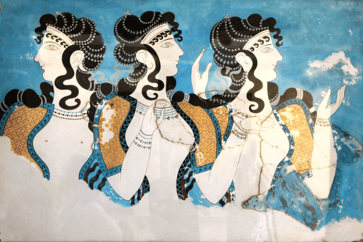 Minoan fresco of the Ladies in Blue.