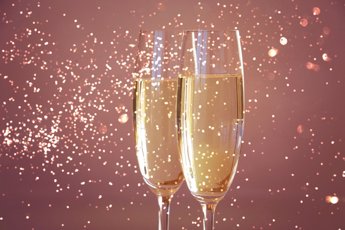 Happy New Year champagne glasses.