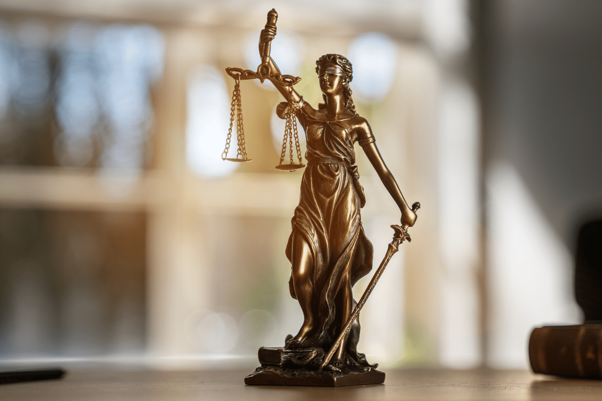 A statue of the goddess Themis as Lady Justice.