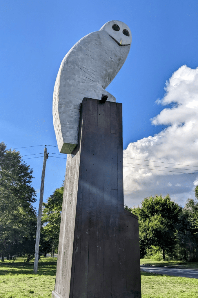 The Big Powerful Owl, an 8-metre-tall sculpture.