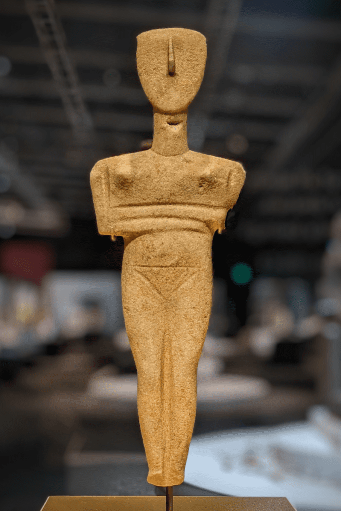 Female figure from the Cyclades, Greece about 2800 BCE.