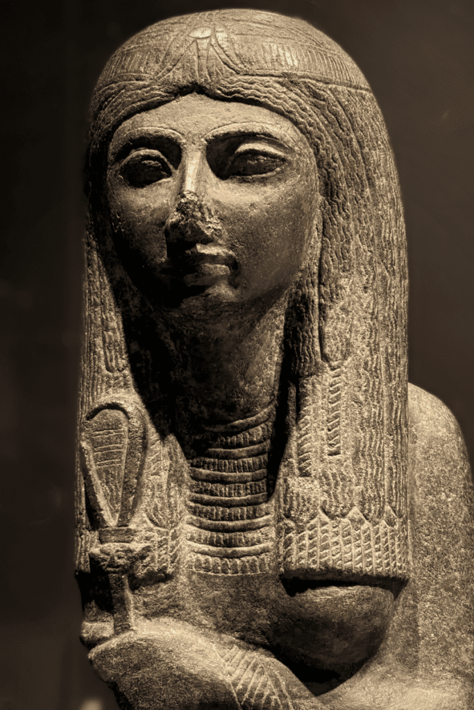 Hathor holding a sistrum, Egypt, 1292-1189 BCE.