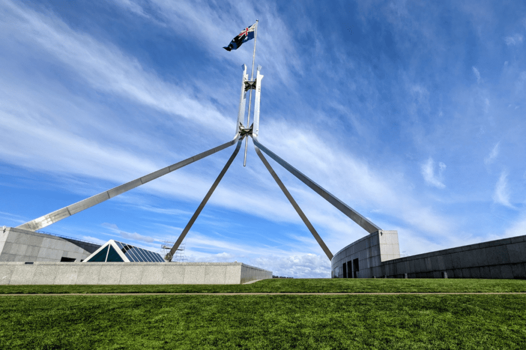 The flagpole at Parliament House.