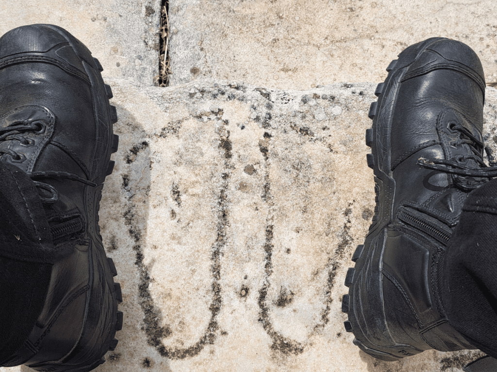 Footprints at the Temple of Hekate.