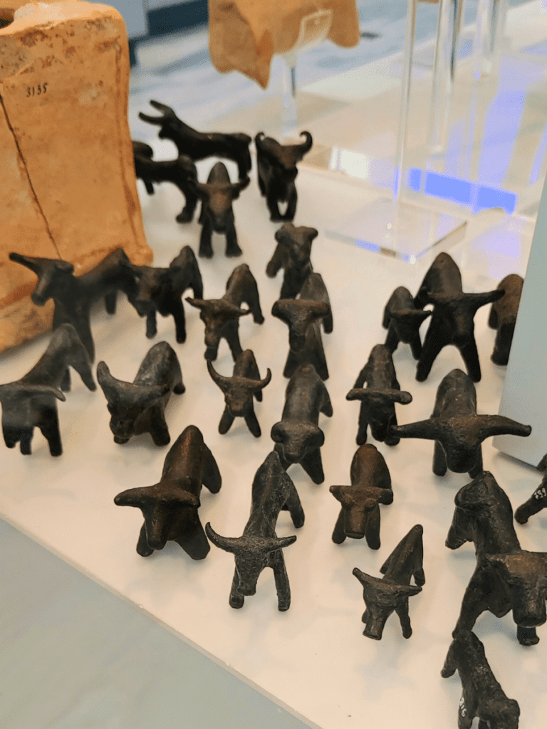 Bronze bull figurines