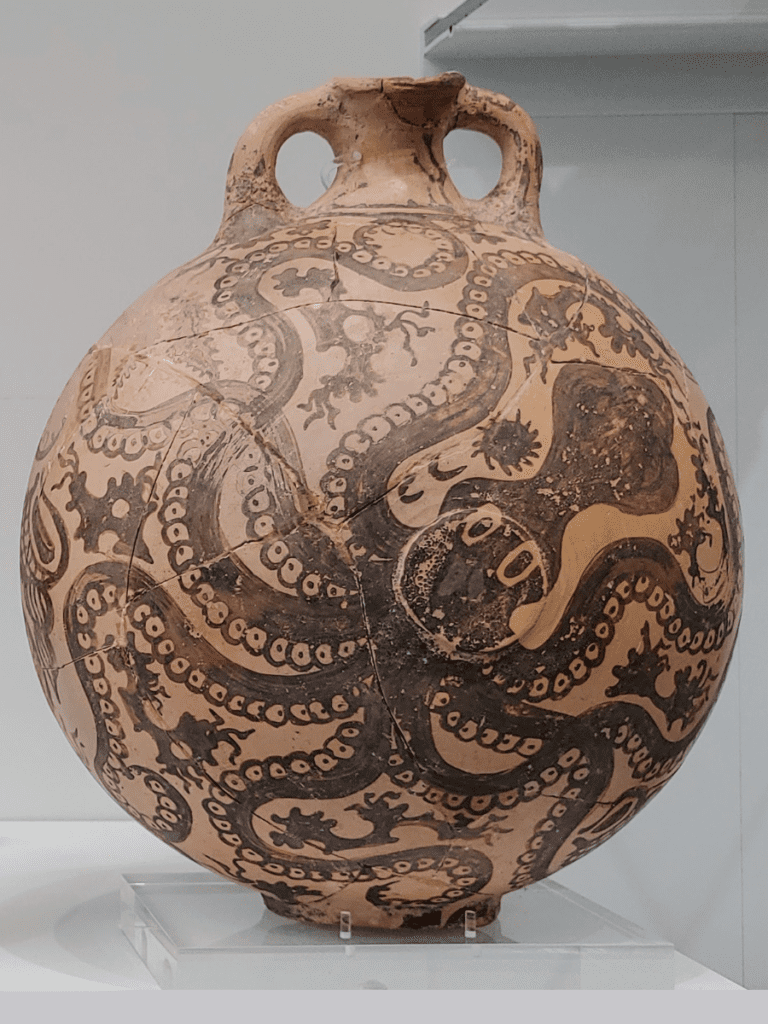 Flask with octopus and seabed in the Marine Style