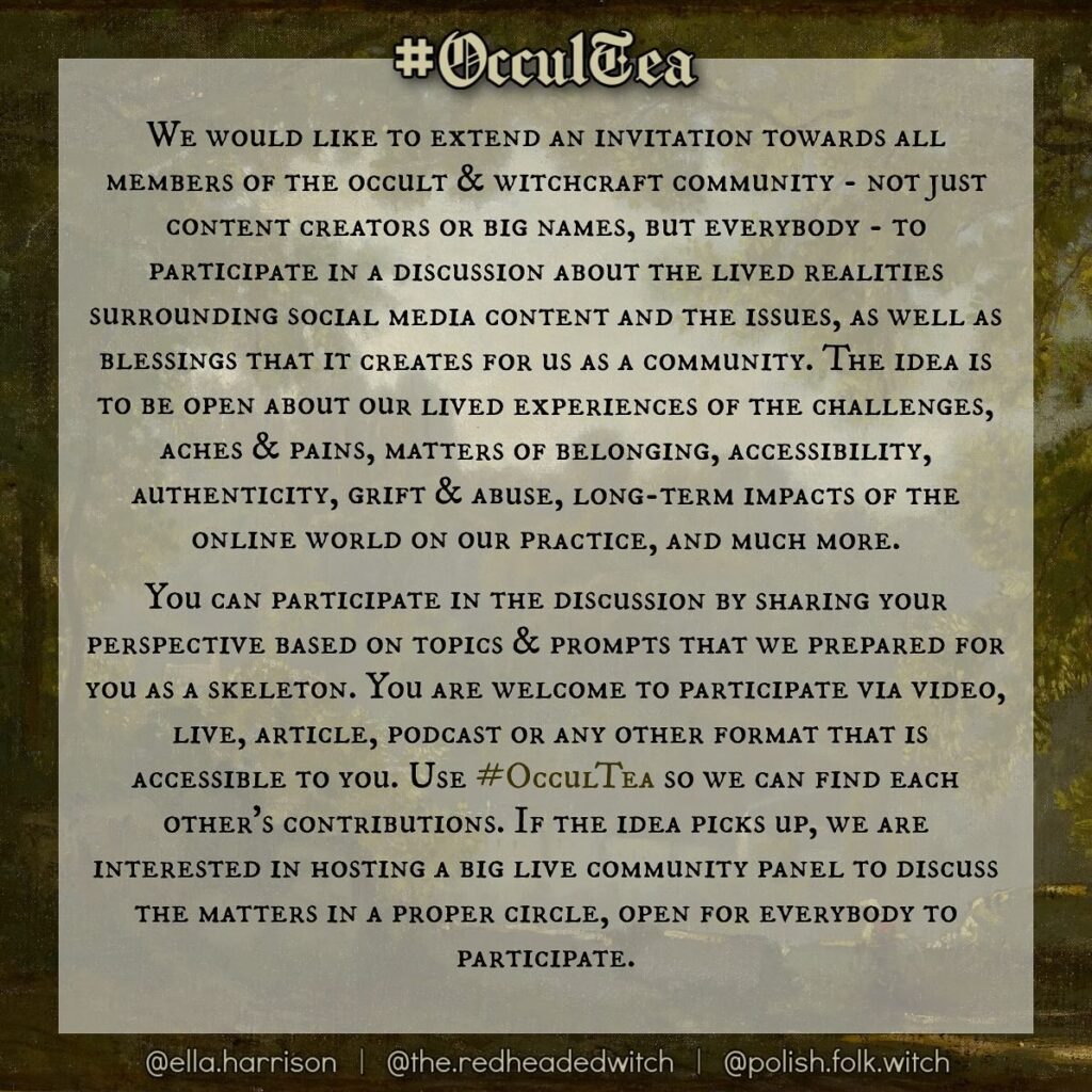 #OcculTea invitation social media tile.