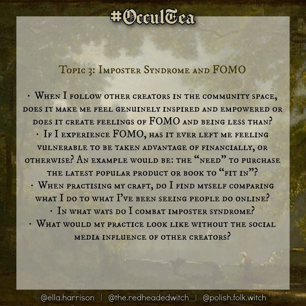 #OcculTea topic 3 list of questions.