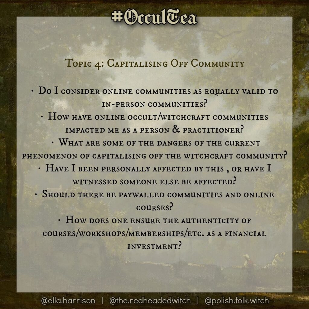#OcculTea topic 4 list of questions.