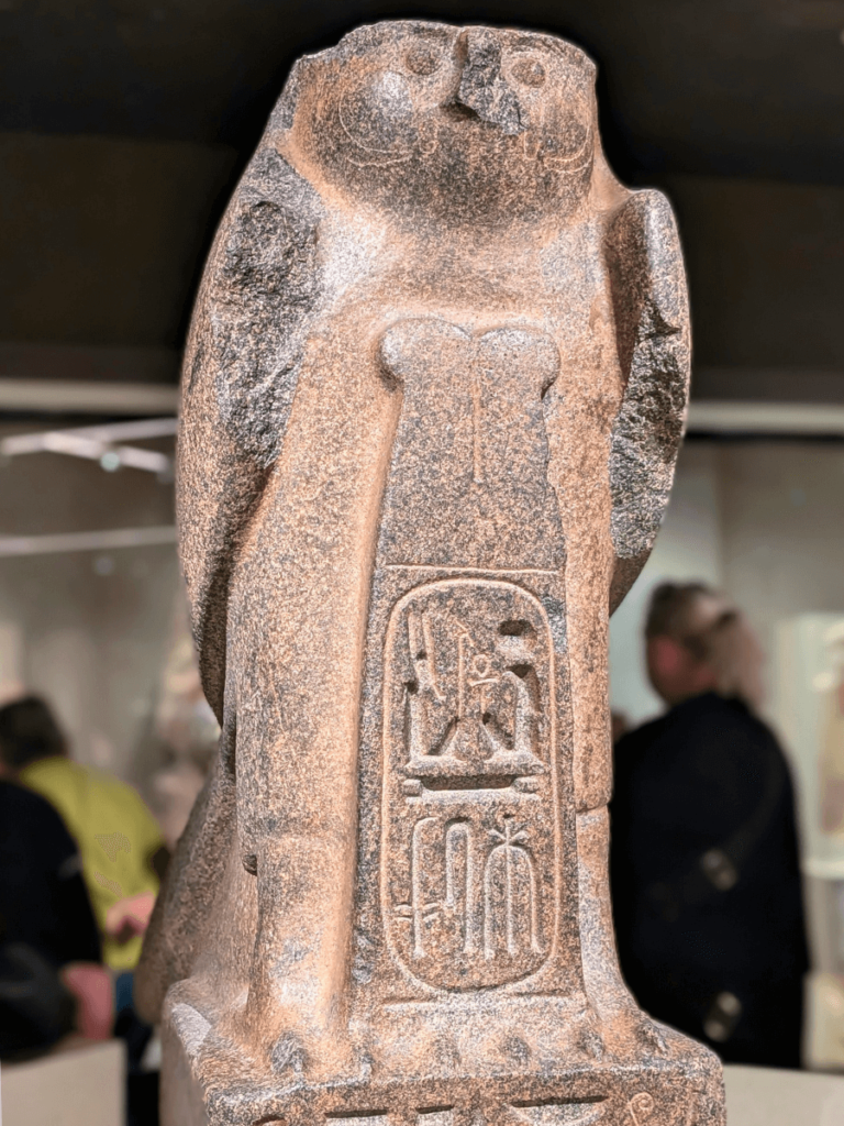 Statue of the falcon god Ra-Horakhty, protector of Pharaoh Ramses II.