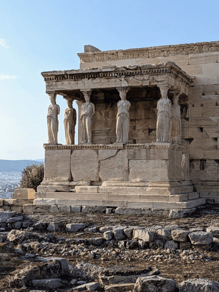 The Caryatids, the signature feature of the the Erechtheion.