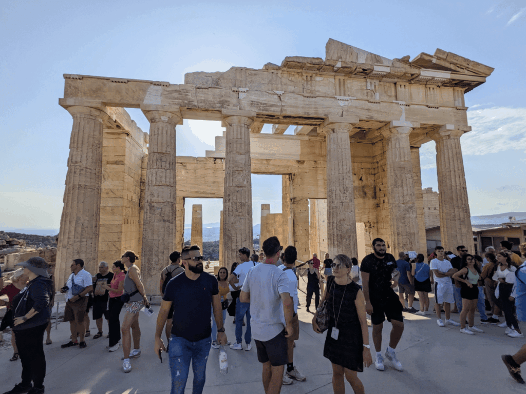 A view of the Propylaea from inside the Acropolis.