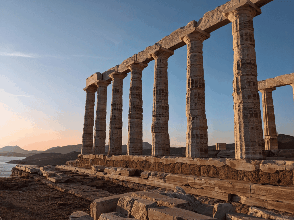 The Temple of Poseidon at Cape Sounion.