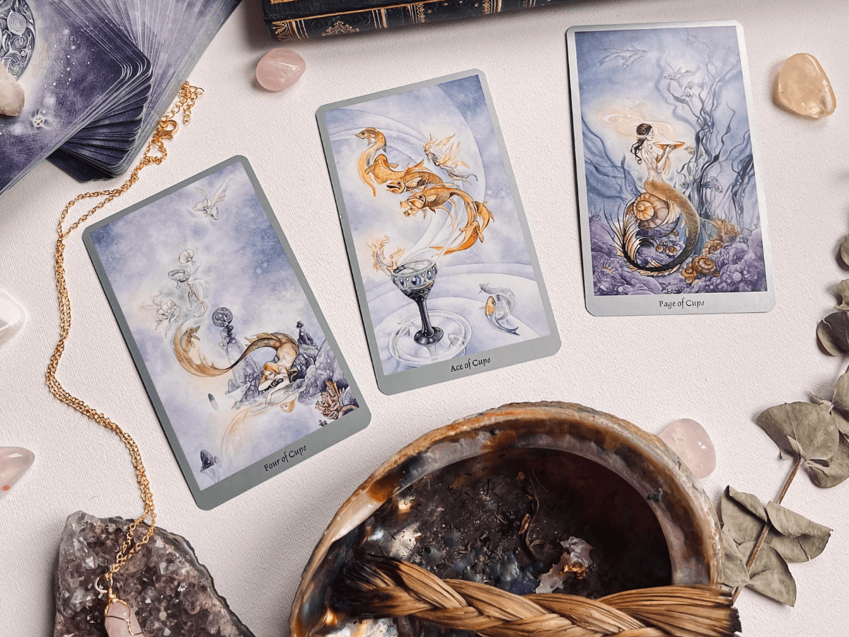 A three-card tarot reading.