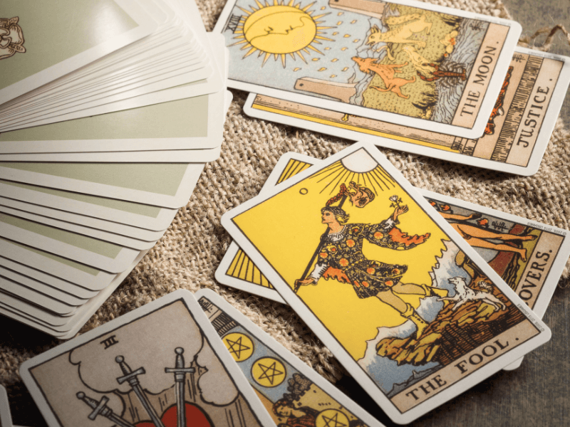 Tarot cards spread.
