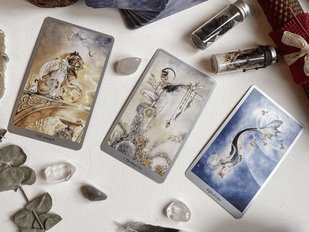 Tarot cards on a table