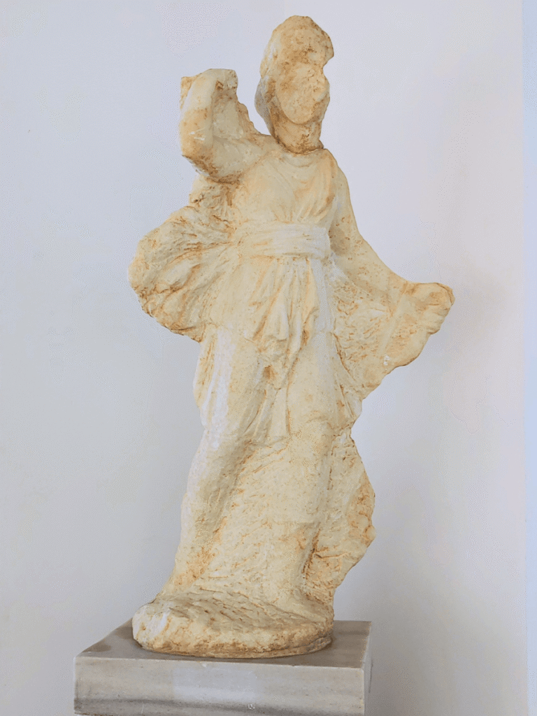 An unfinished statue of the goddess Artemis.