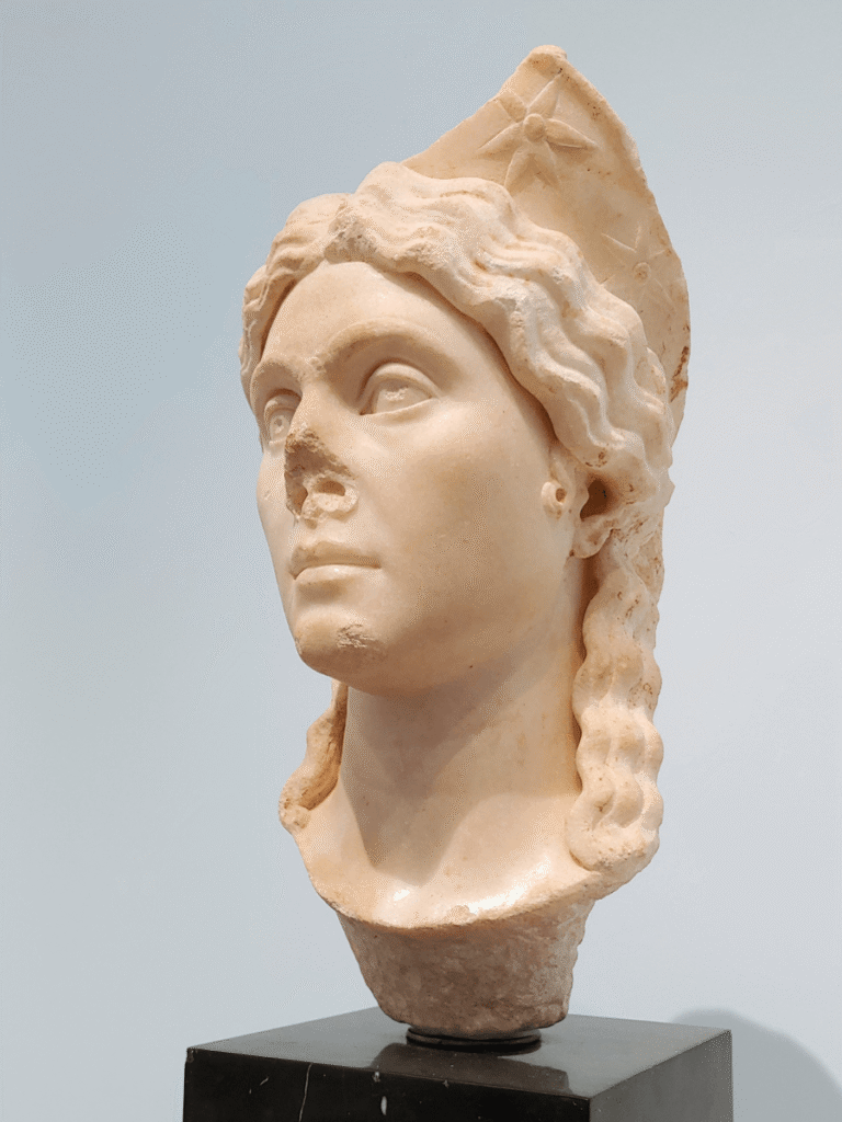 A bust of an ancient Priestess of Aphrodite.