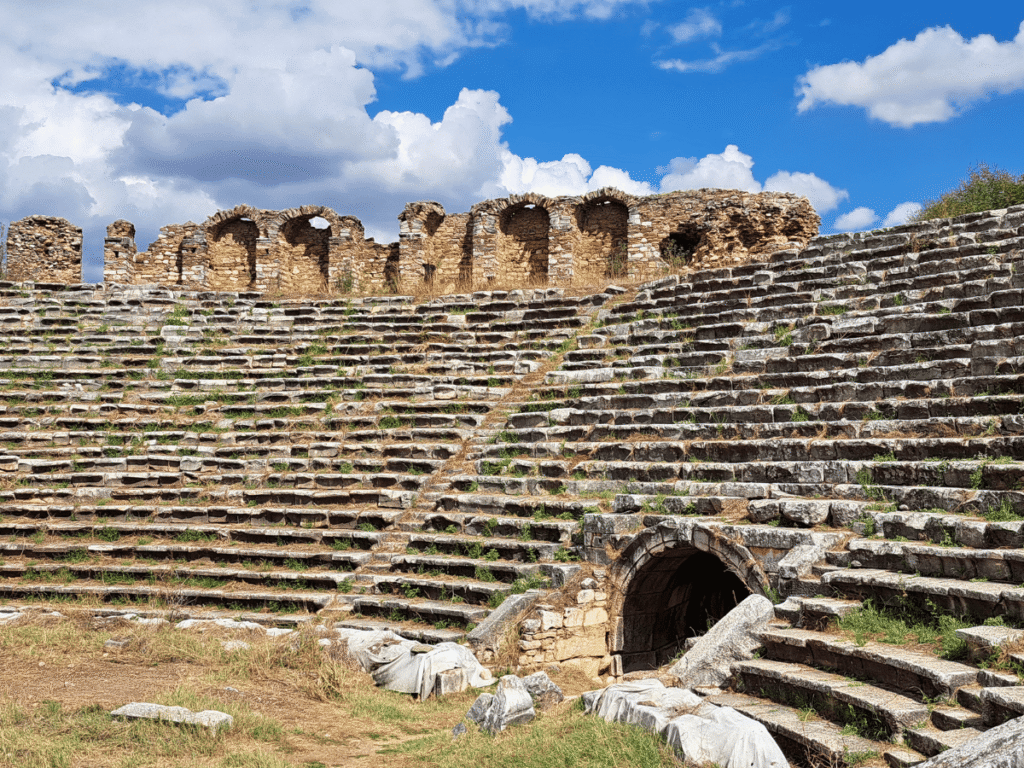 A partial view of an ancient Greco-Roman stadium.